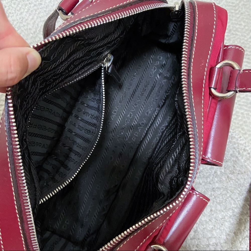 Prada Vintage Red Tessuto Tuc Handbag - Picture 10 of 13